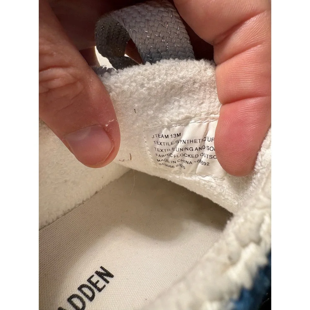 Steve Madden Sneakers Girls 13M Blue JTEAM Low Top Suede Charms Fleece Lined